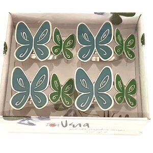 VERA NEUMANN Set of 4 Butterfly Napkin Rings NWT sealed box
